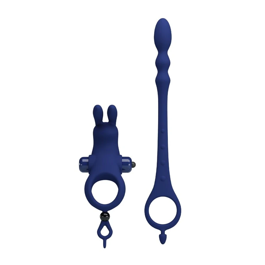 PRETTY LOVE - AYAD RABBIT VIBRATORRING MIT STECKER BLAU